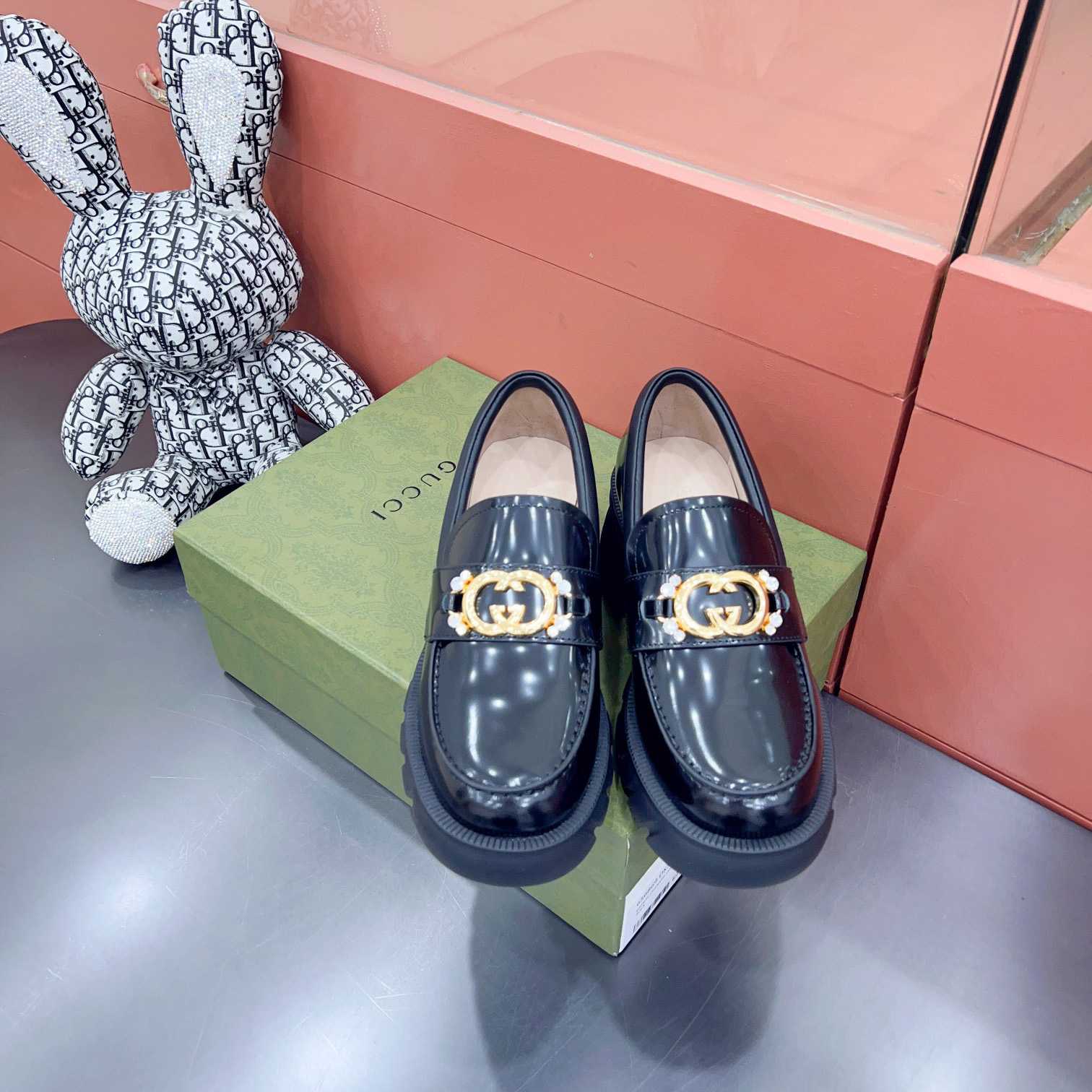 Gucci Women's Lug Sole Interlocking G Loafer - DopestKickz