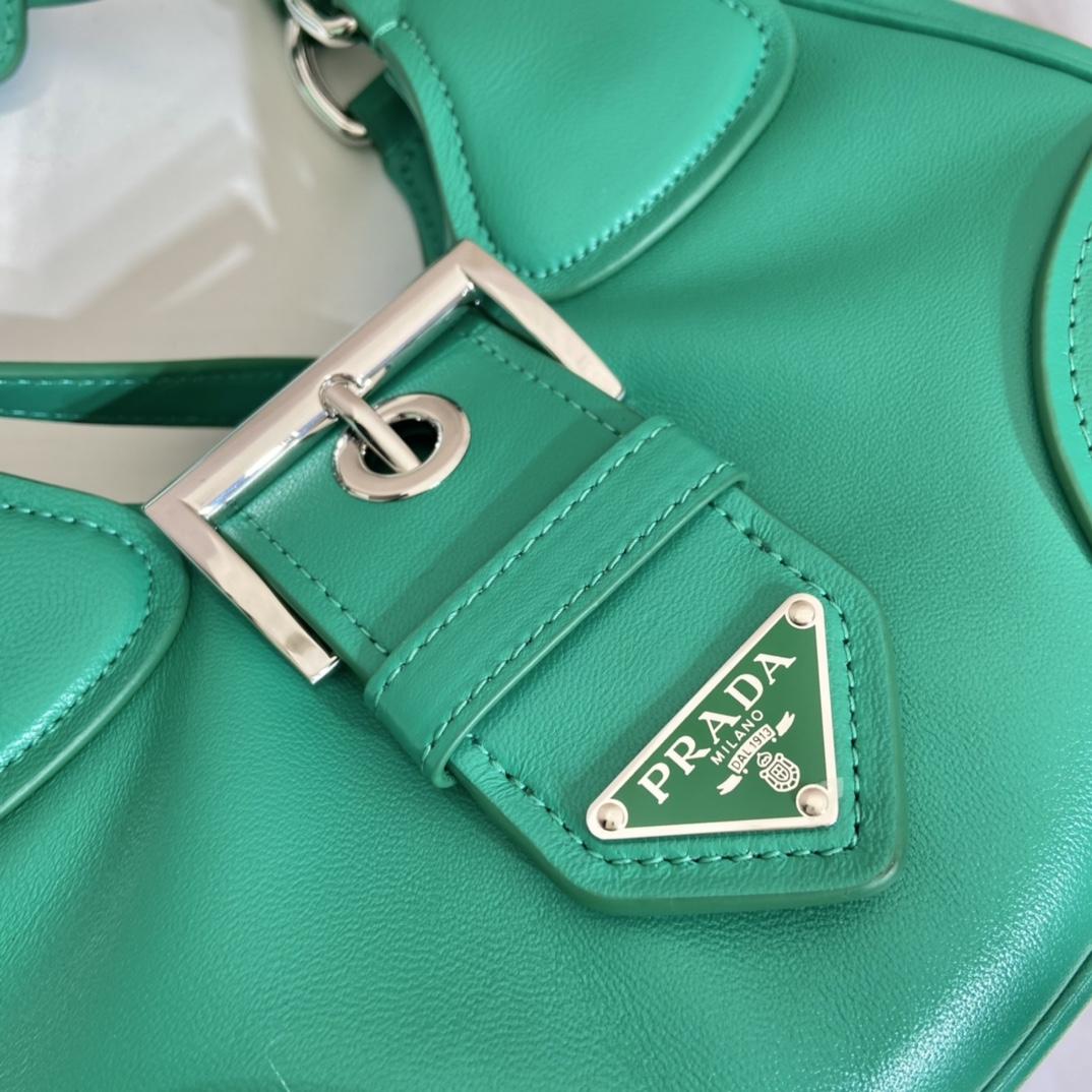 Prada Moon Re-Nylon And Leather Bag(22.5-16-7.5cm) - DopestKickz
