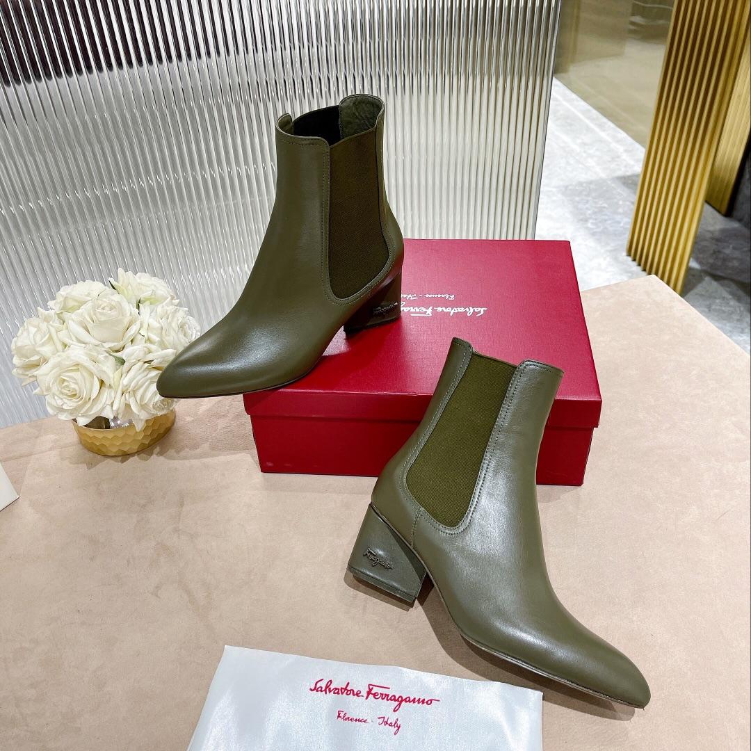 Ferragamo Leather Ankle Boot - DopestKickz