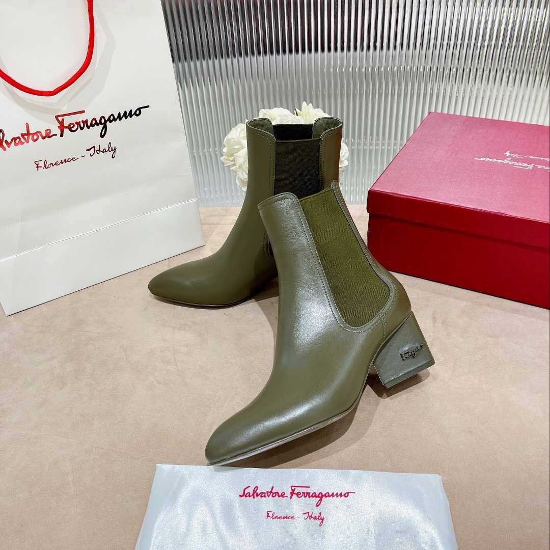 Ferragamo Leather Ankle Boot - DopestKickz