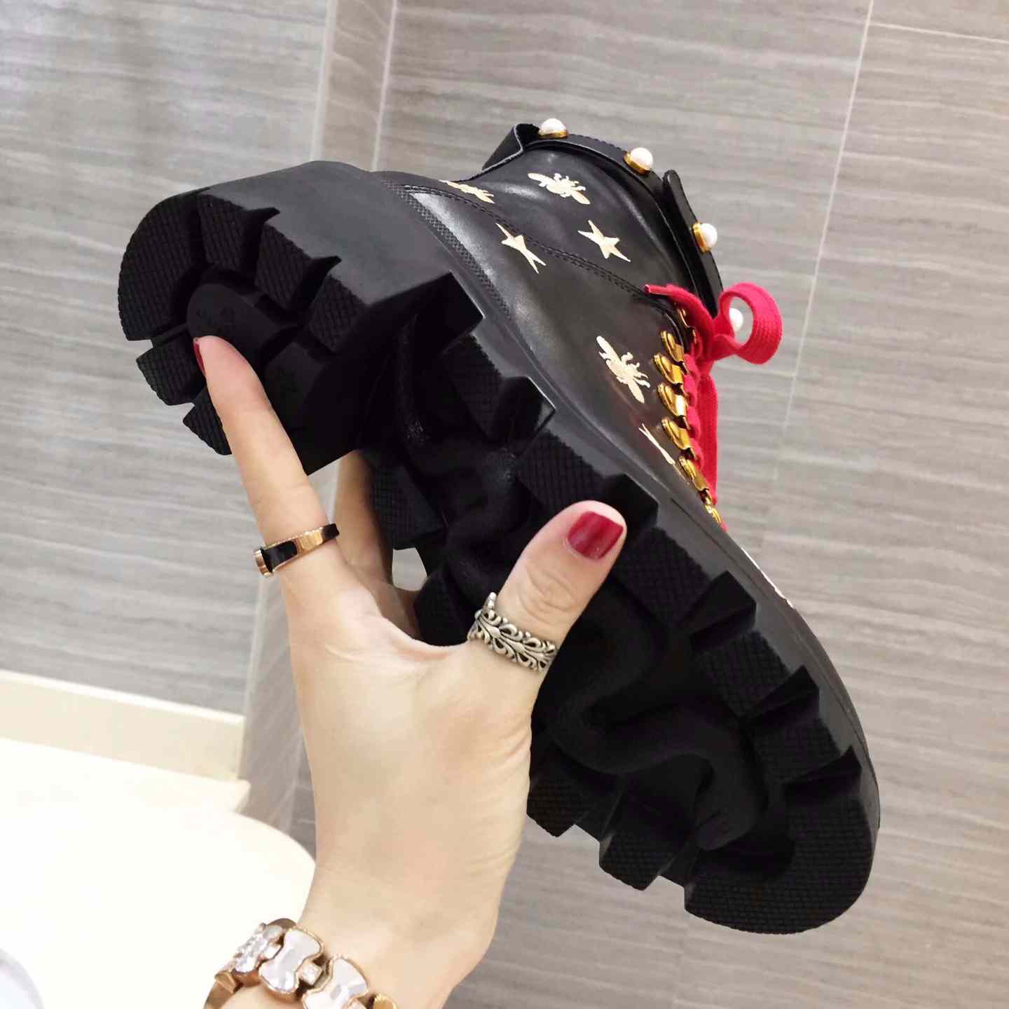 Gucci Leather Ankle Boot - DopestKickz