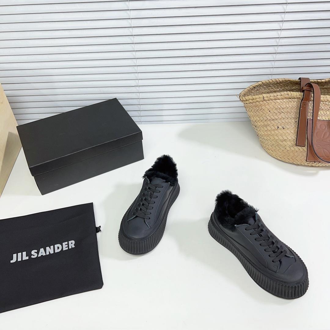 JIl Sander Leather Sneakers With Vulcanized Rubber Sole - DopestKickz