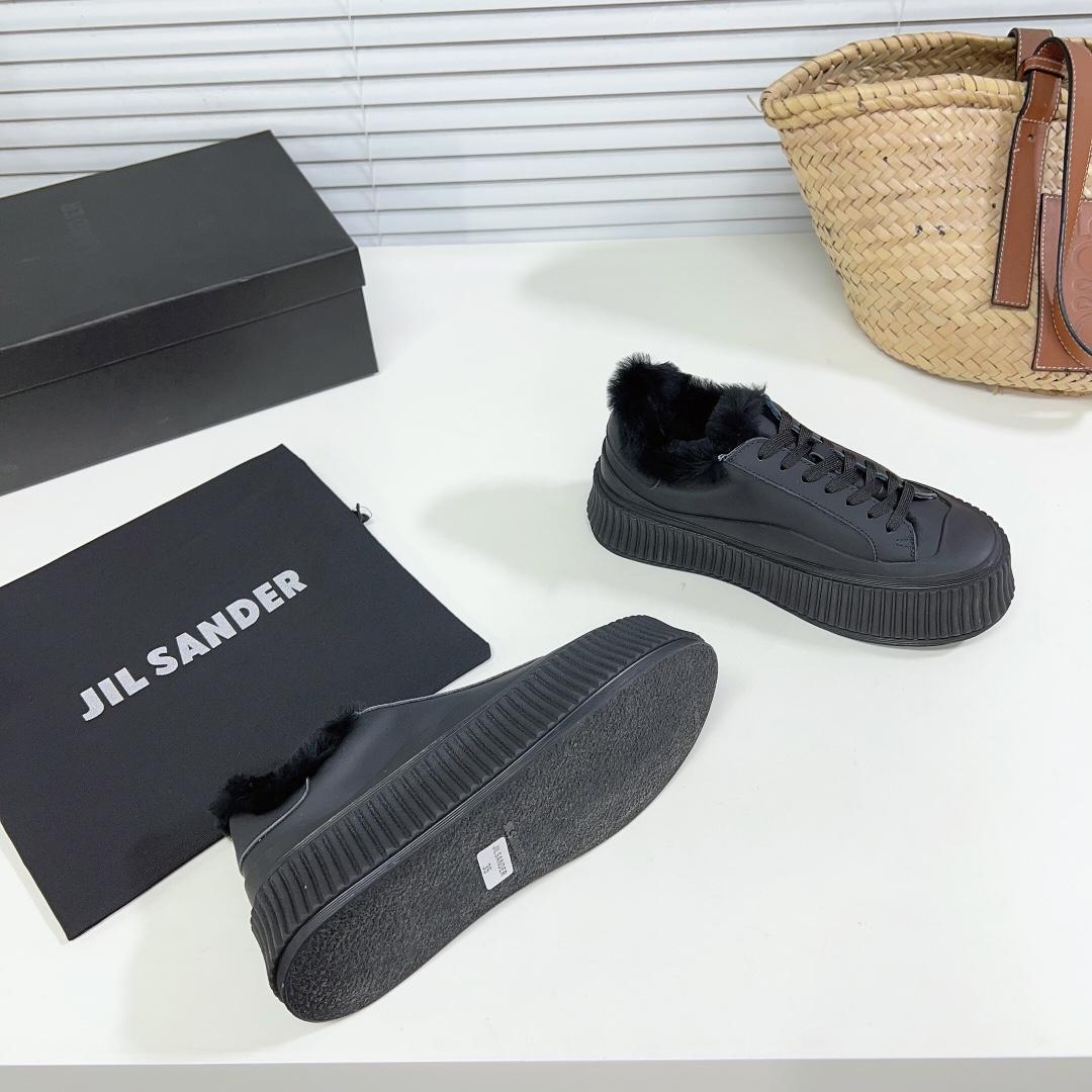 JIl Sander Leather Sneakers With Vulcanized Rubber Sole - DopestKickz