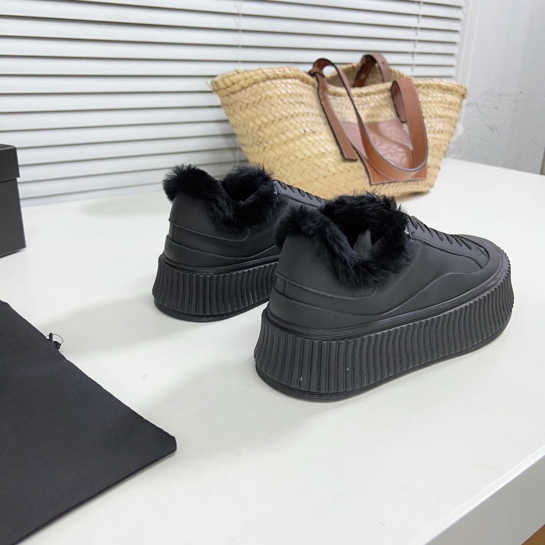JIl Sander Leather Sneakers With Vulcanized Rubber Sole - DopestKickz