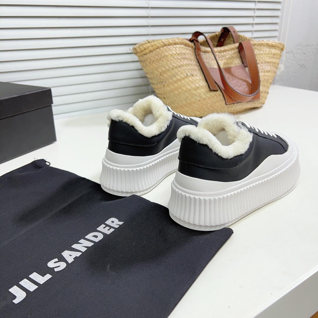 JIl Sander Leather Sneakers With Vulcanized Rubber Sole - DopestKickz