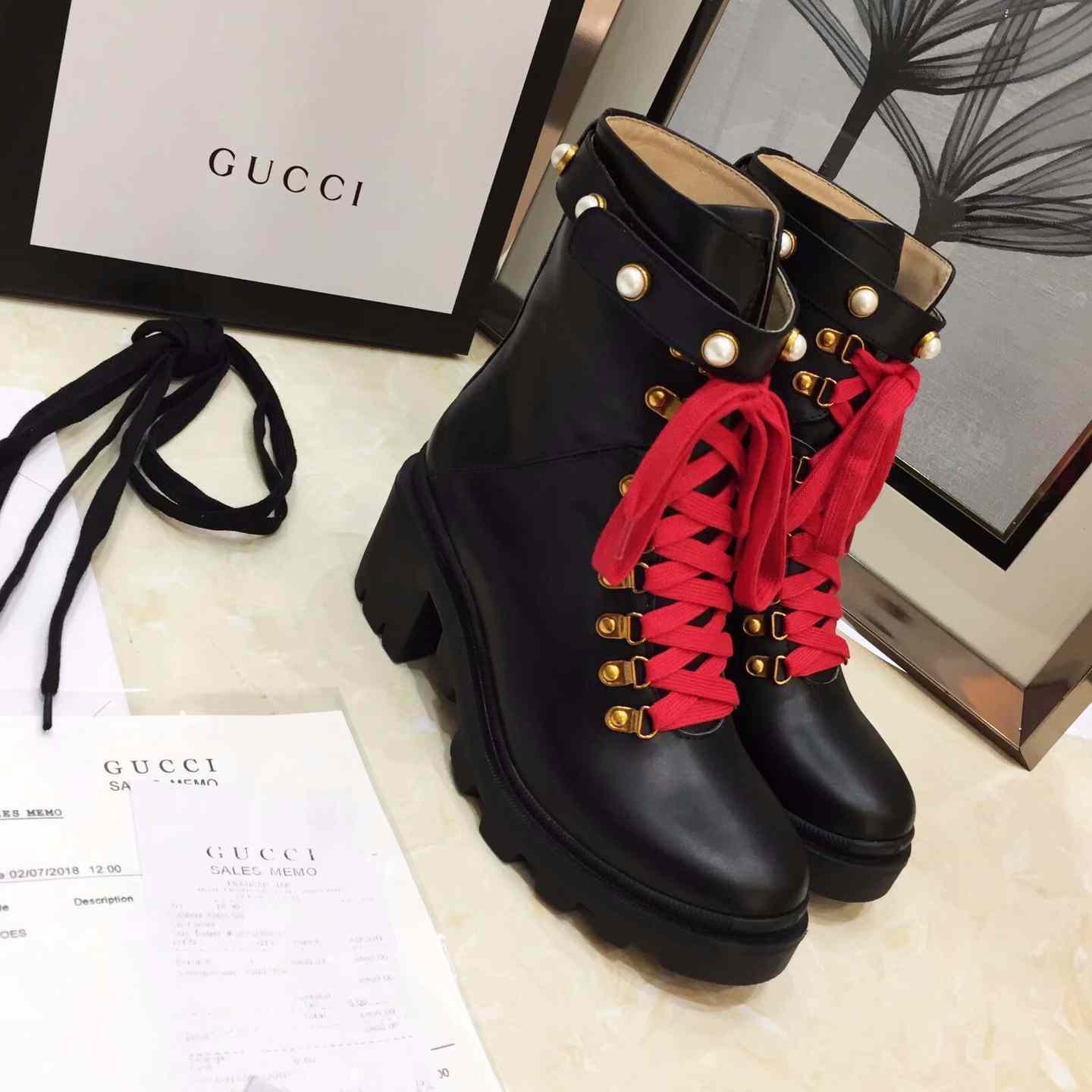 Gucci Leather Ankle Boot - DopestKickz
