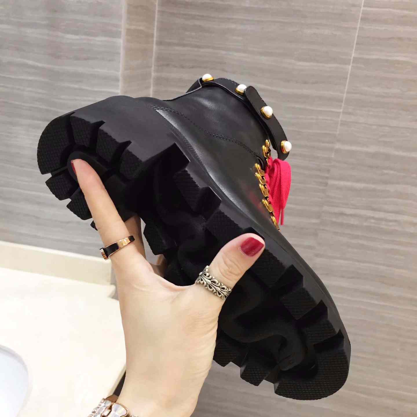 Gucci Leather Ankle Boot - DopestKickz