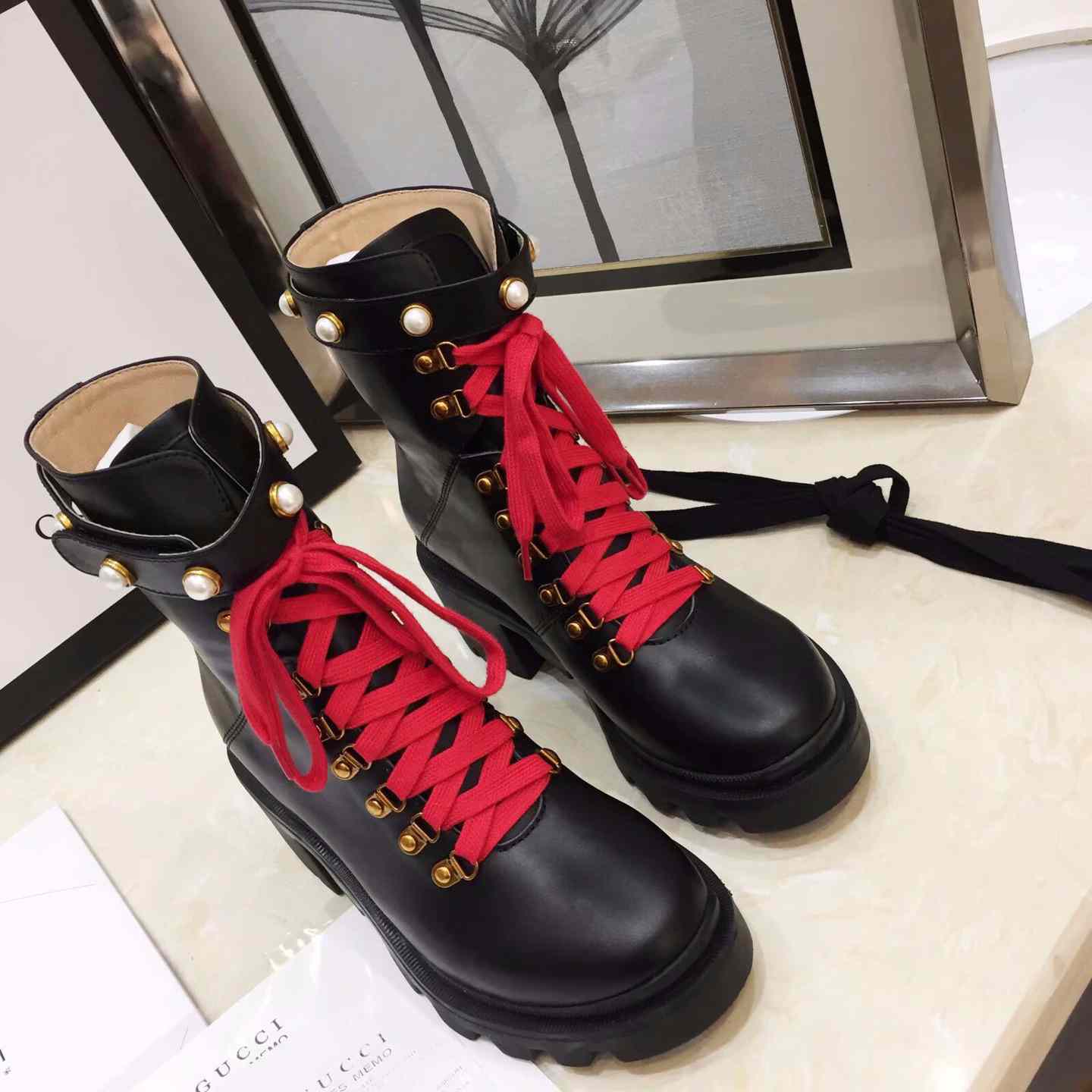 Gucci Leather Ankle Boot - DopestKickz