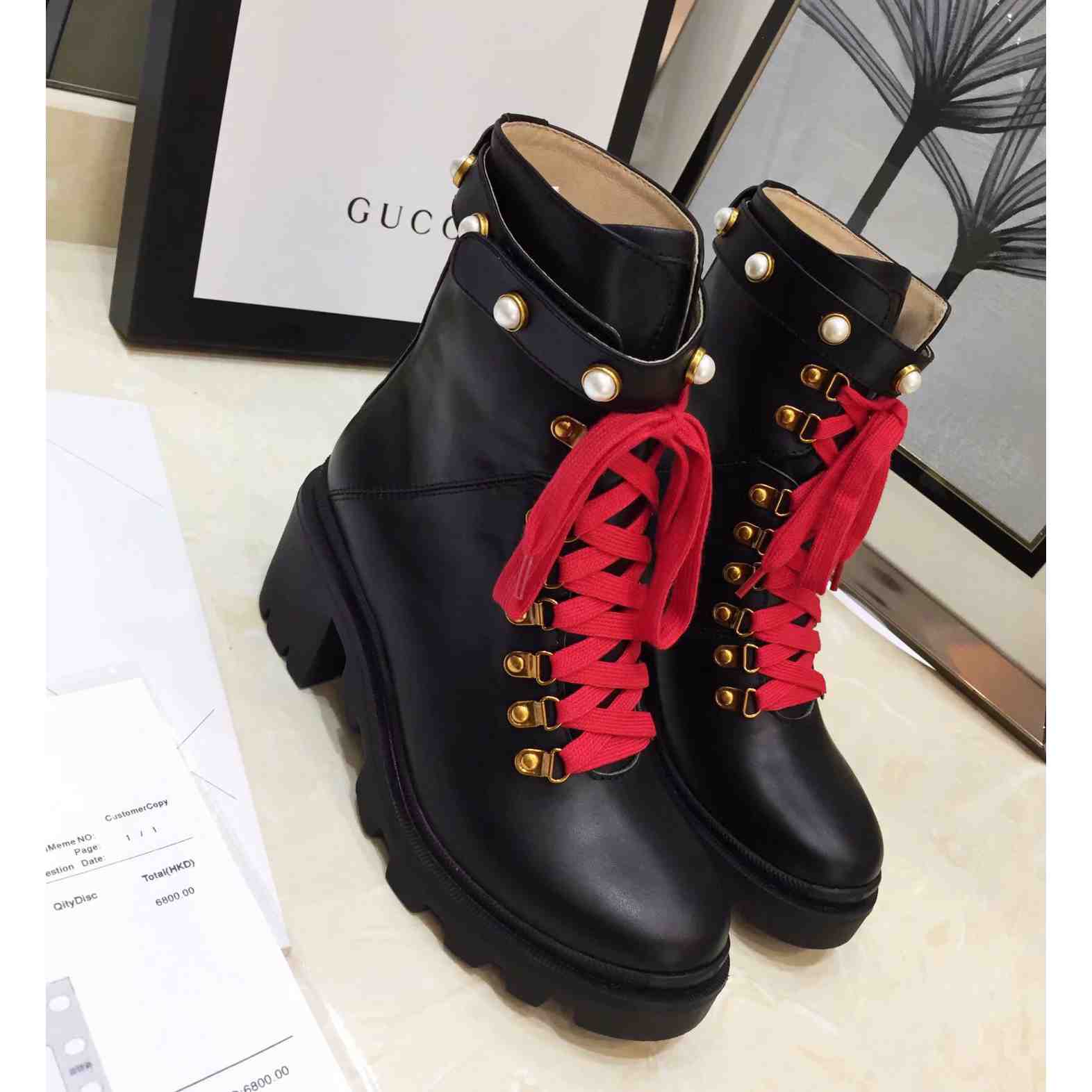 Gucci Leather Ankle Boot - DopestKickz