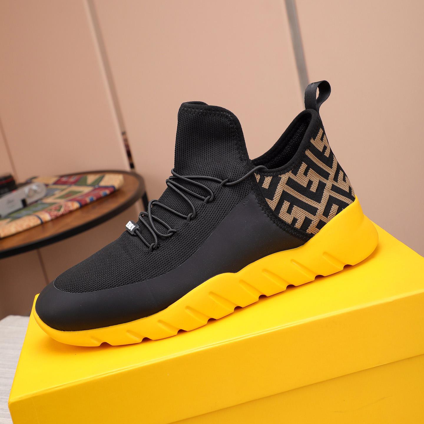 Fendi Black Tech Mesh High-Tops Sneakers - DopestKickz