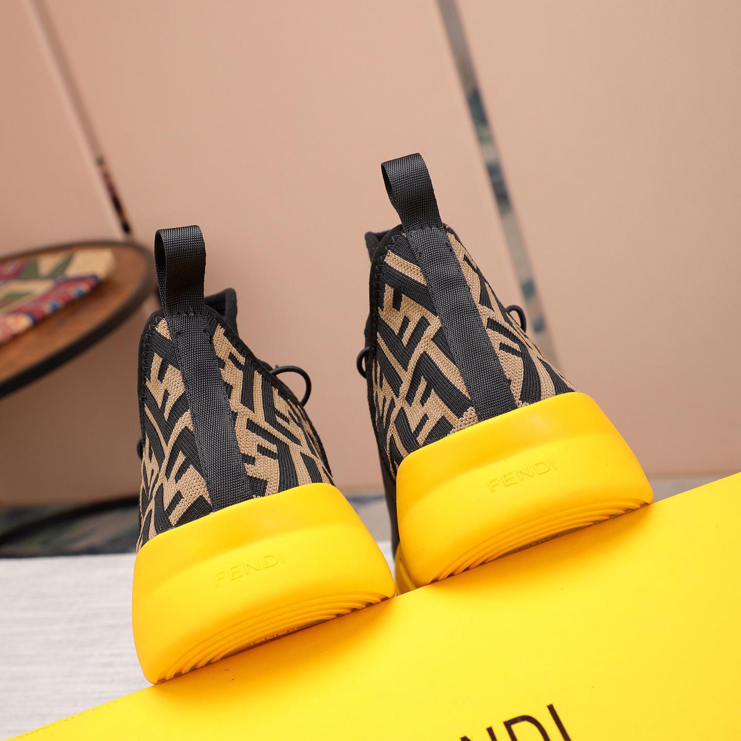 Fendi Black Tech Mesh High-Tops Sneakers - DopestKickz