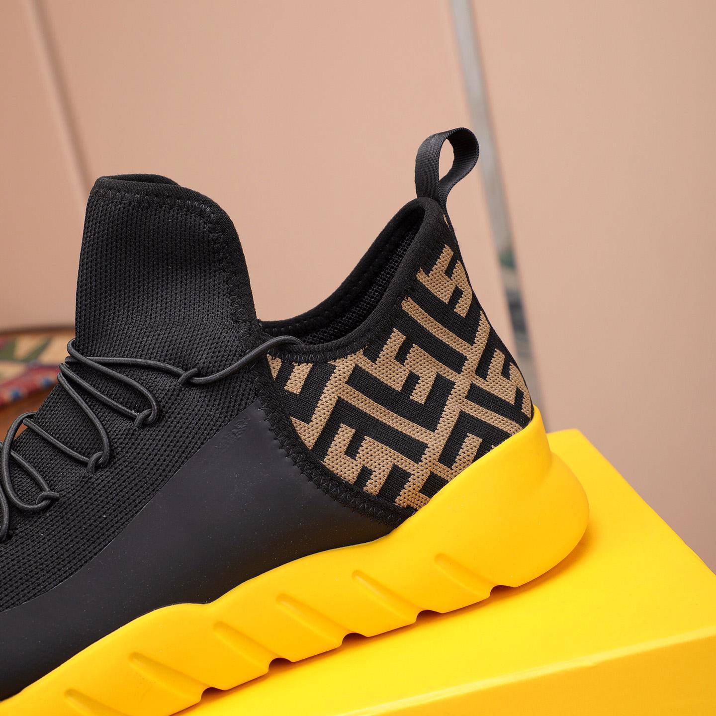 Fendi Black Tech Mesh High-Tops Sneakers - DopestKickz