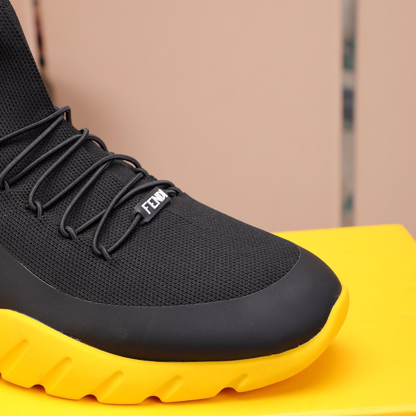 Fendi Black Tech Mesh High-Tops Sneakers - DopestKickz