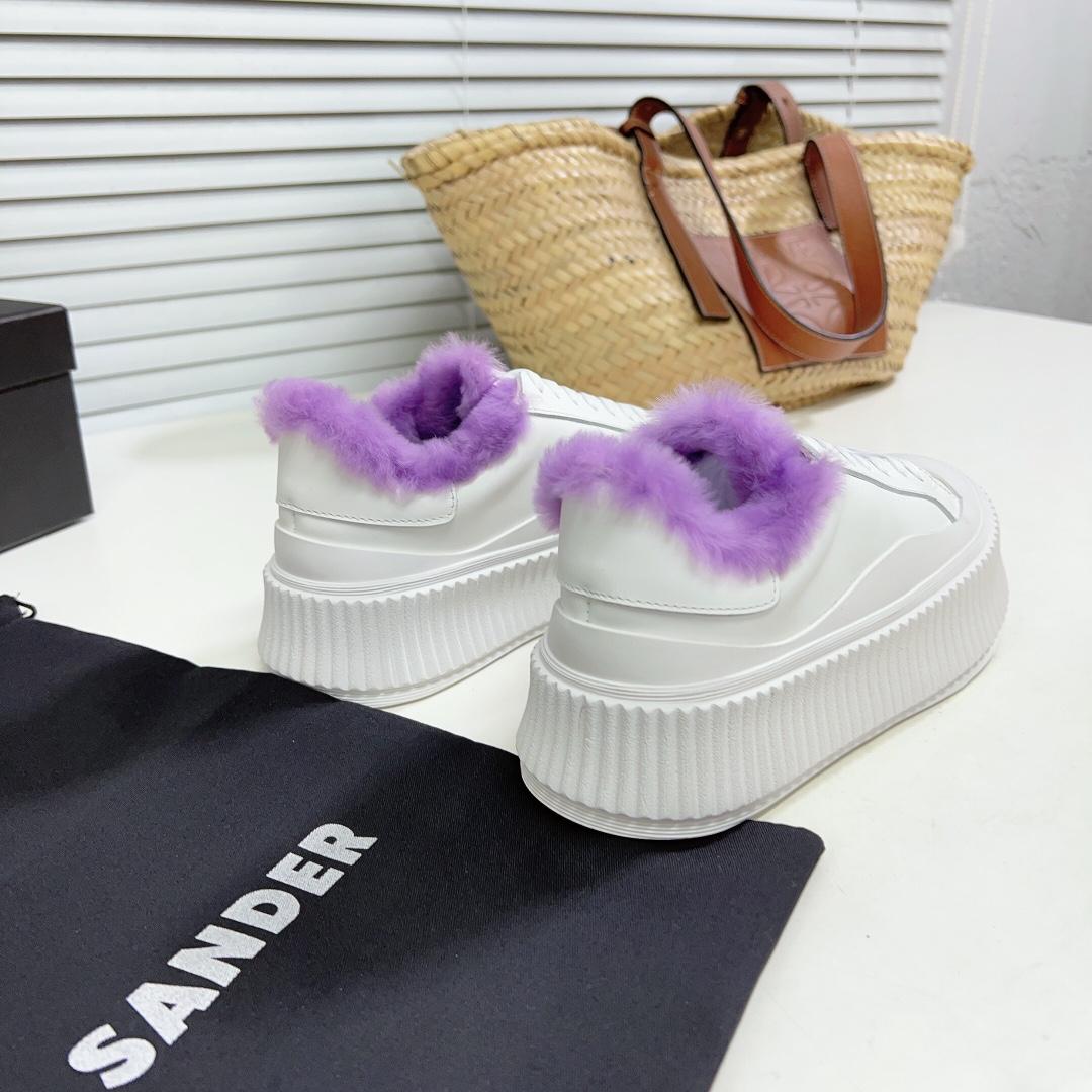JIl Sander Leather Sneakers With Vulcanized Rubber Sole - DopestKickz