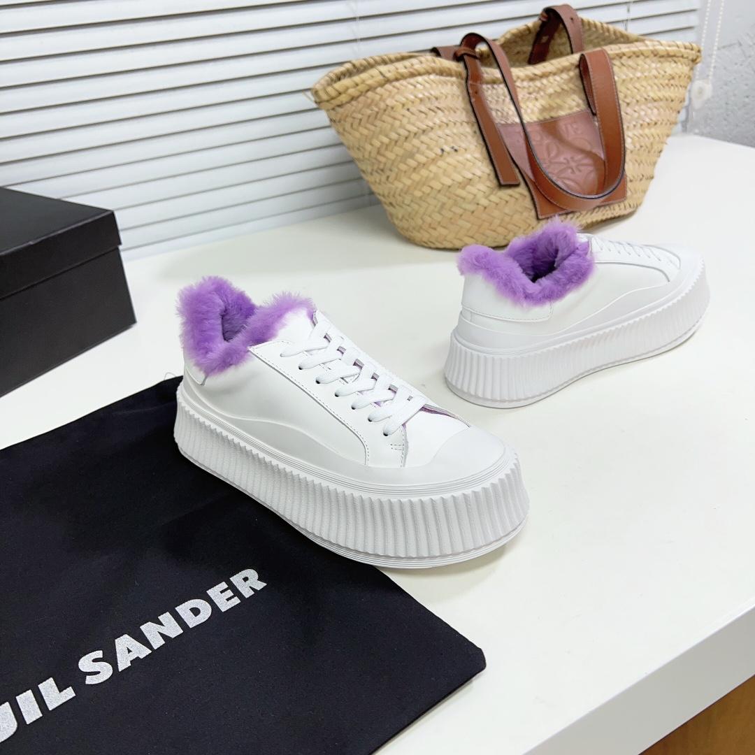 JIl Sander Leather Sneakers With Vulcanized Rubber Sole - DopestKickz