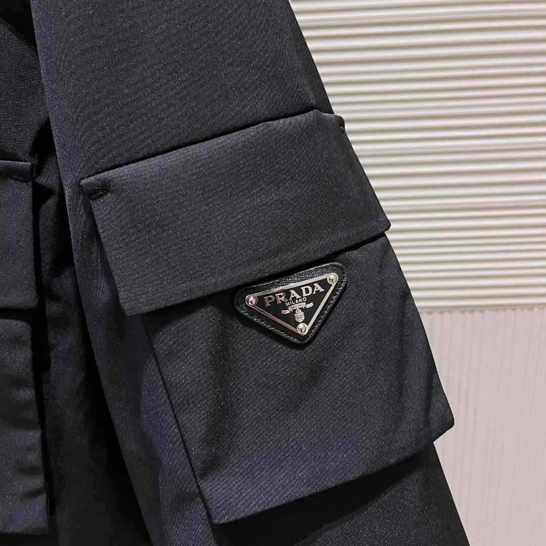 Prada Logo Hooded Puffer Jacket - DopestKickz