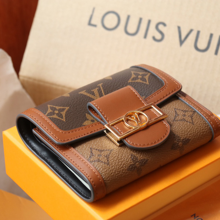 Louis Vuitton Dauphine Compact Wallet (12-9.5-3.5cm)   M68725 - DopestKickz