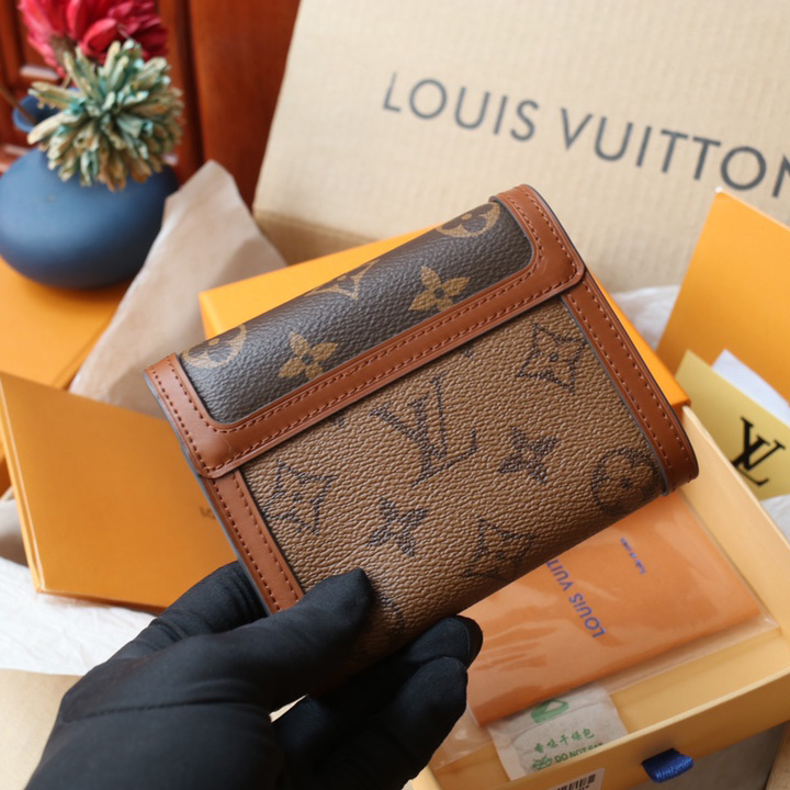 Louis Vuitton Dauphine Compact Wallet (12-9.5-3.5cm)   M68725 - DopestKickz