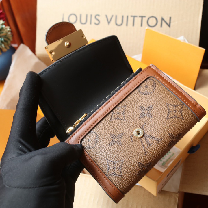 Louis Vuitton Dauphine Compact Wallet (12-9.5-3.5cm)   M68725 - DopestKickz