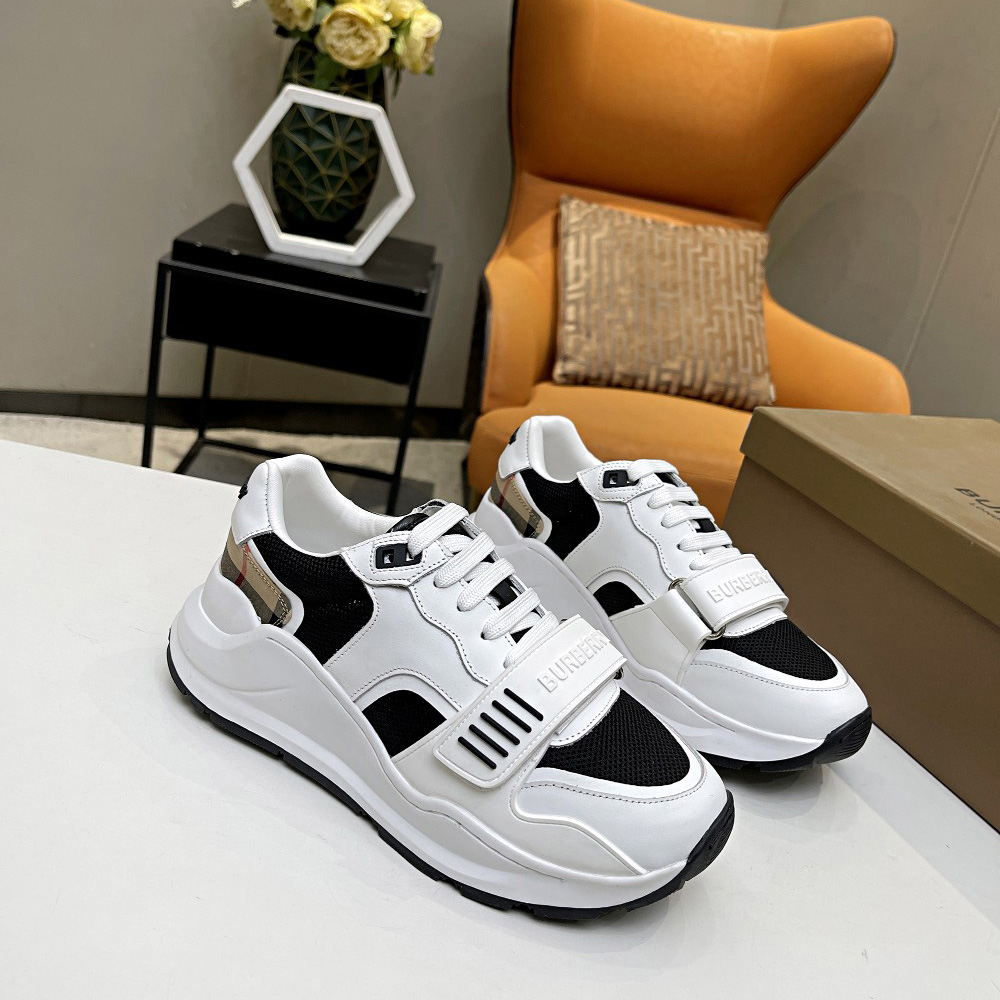 Burberry Mesh, Suede And Vintage Check Cotton Sneakers - DopestKickz