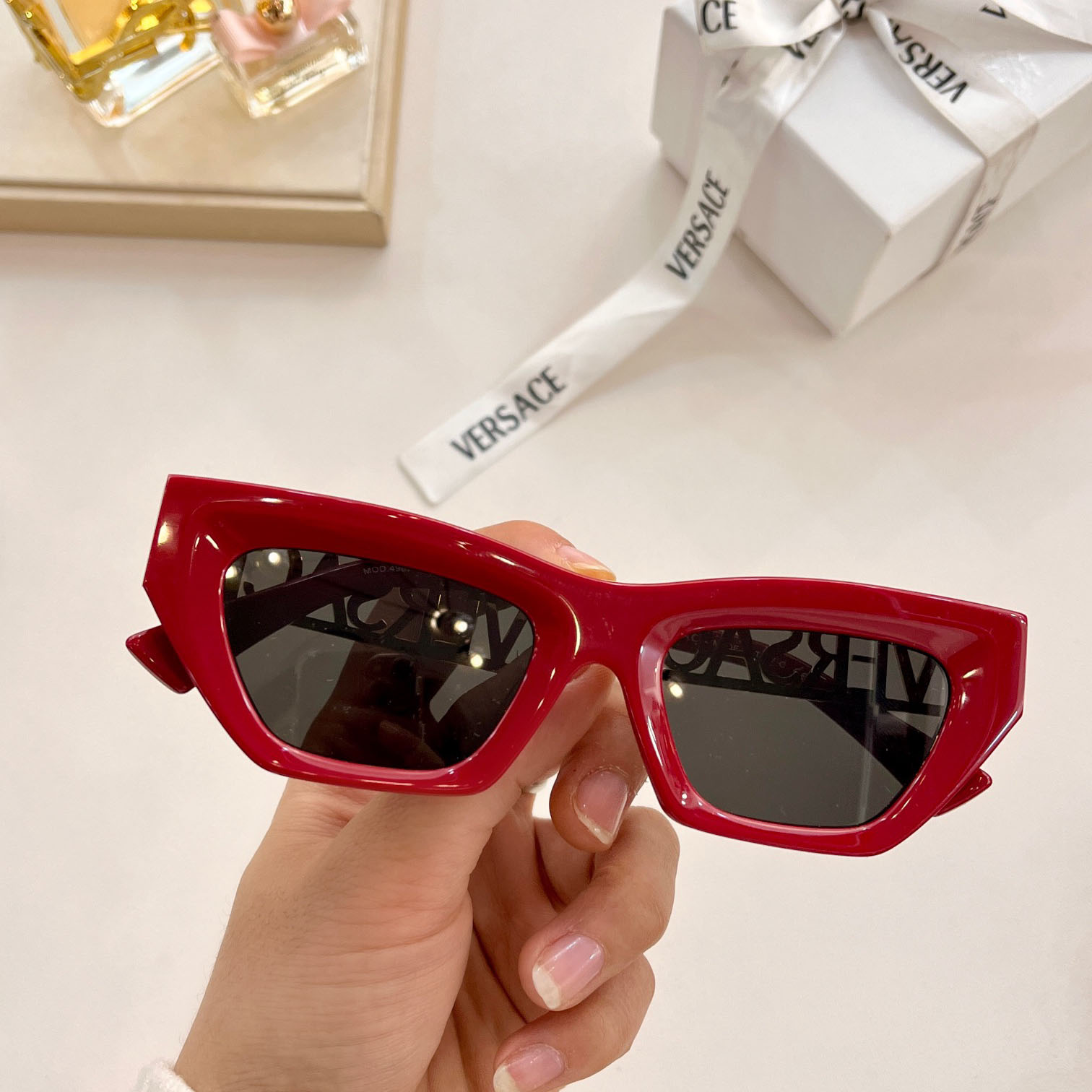 Versace 90s Vintage Logo Cat-Eye Sunglasses     VE4967  - DopestKickz