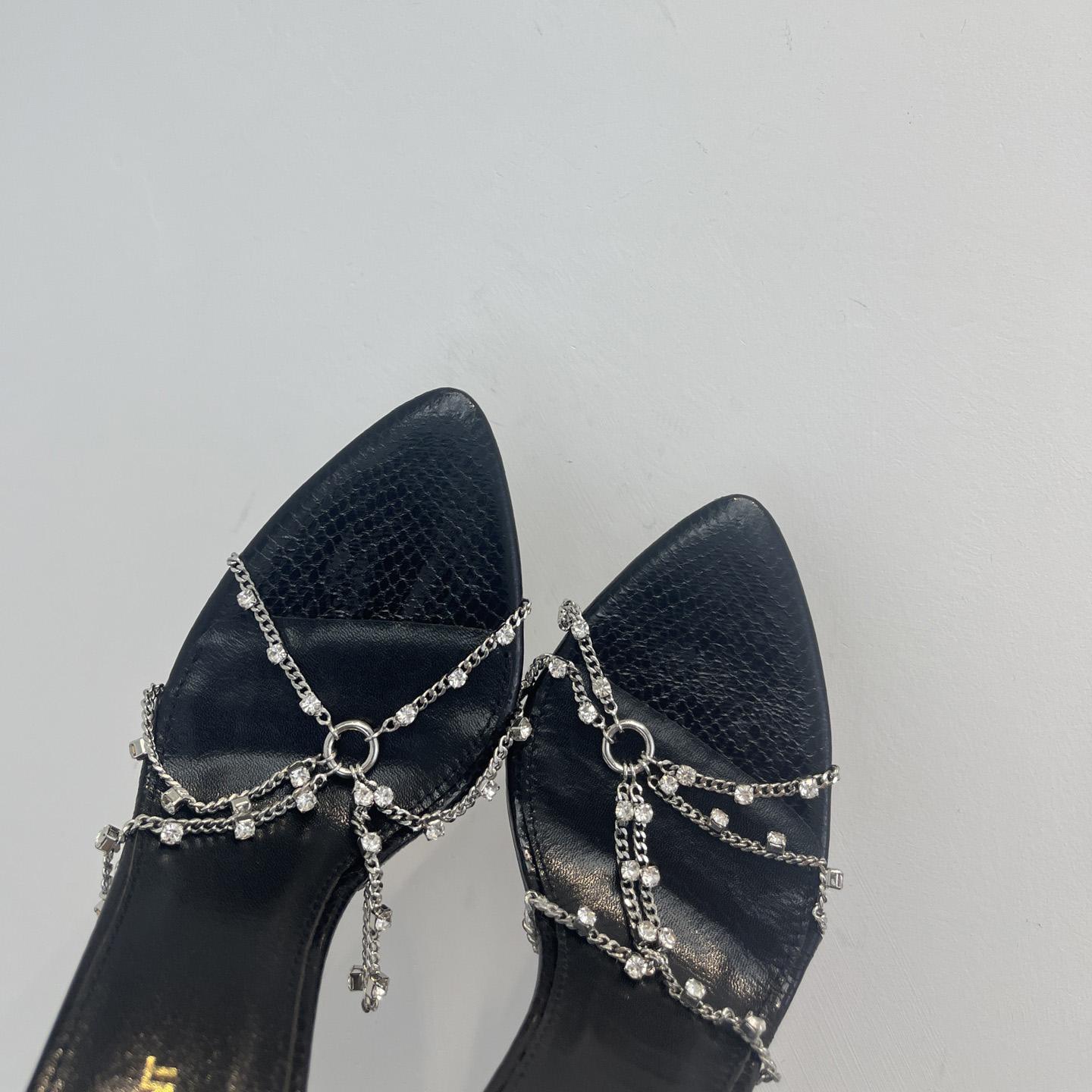 Saint Laurent Leather Sandals - DopestKickz