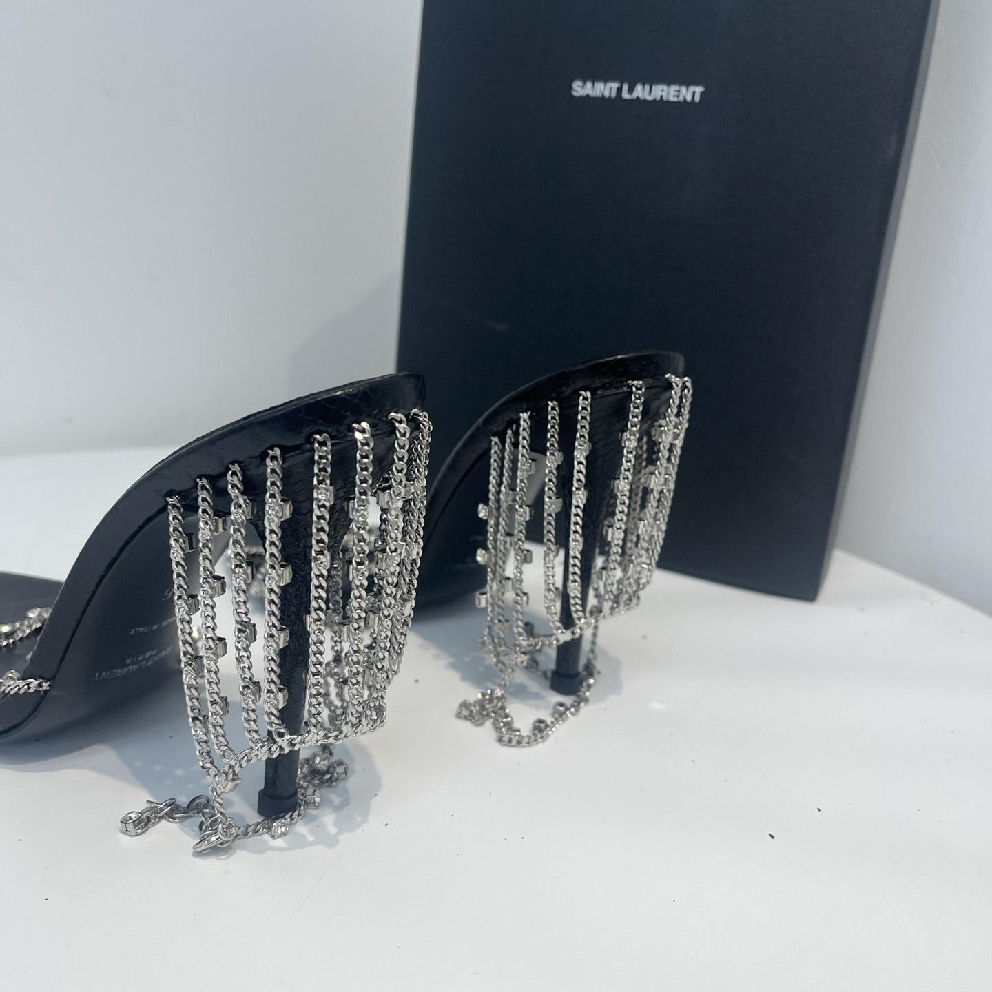 Saint Laurent Leather Sandals - DopestKickz