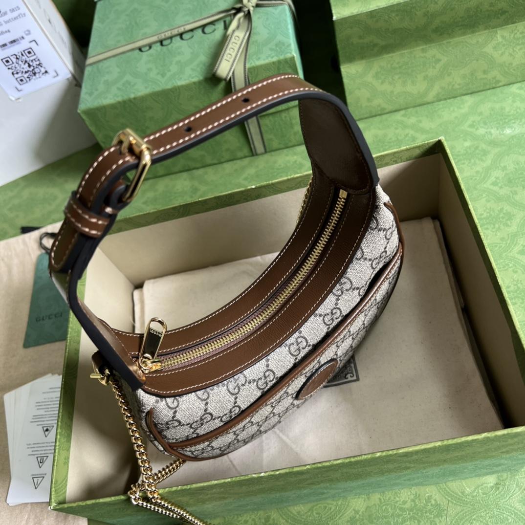Gucci Half-Moon-Shaped Mini Bag With Interlocking G(22-12.5-5cm)   - DopestKickz