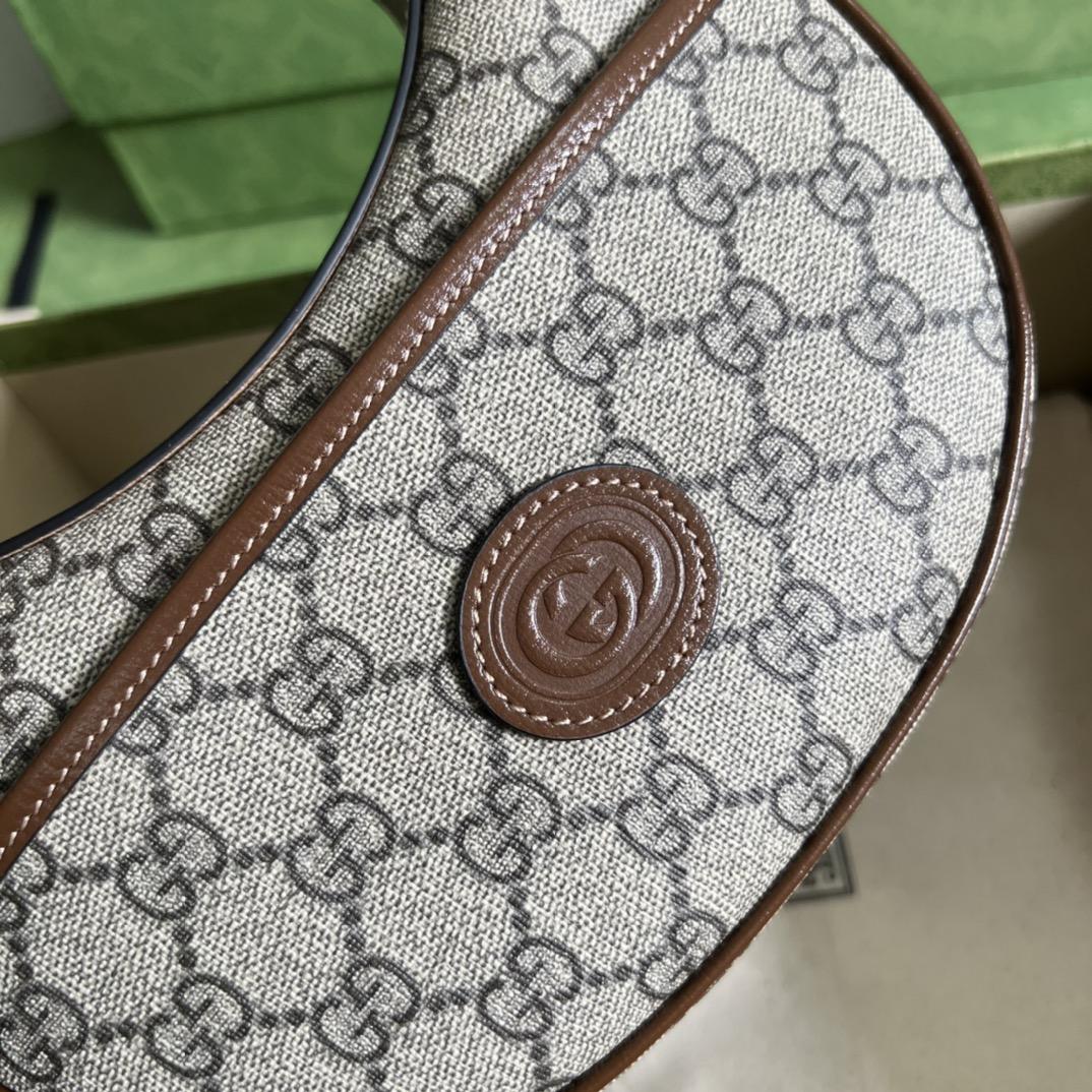 Gucci Half-Moon-Shaped Mini Bag With Interlocking G(22-12.5-5cm)   - DopestKickz