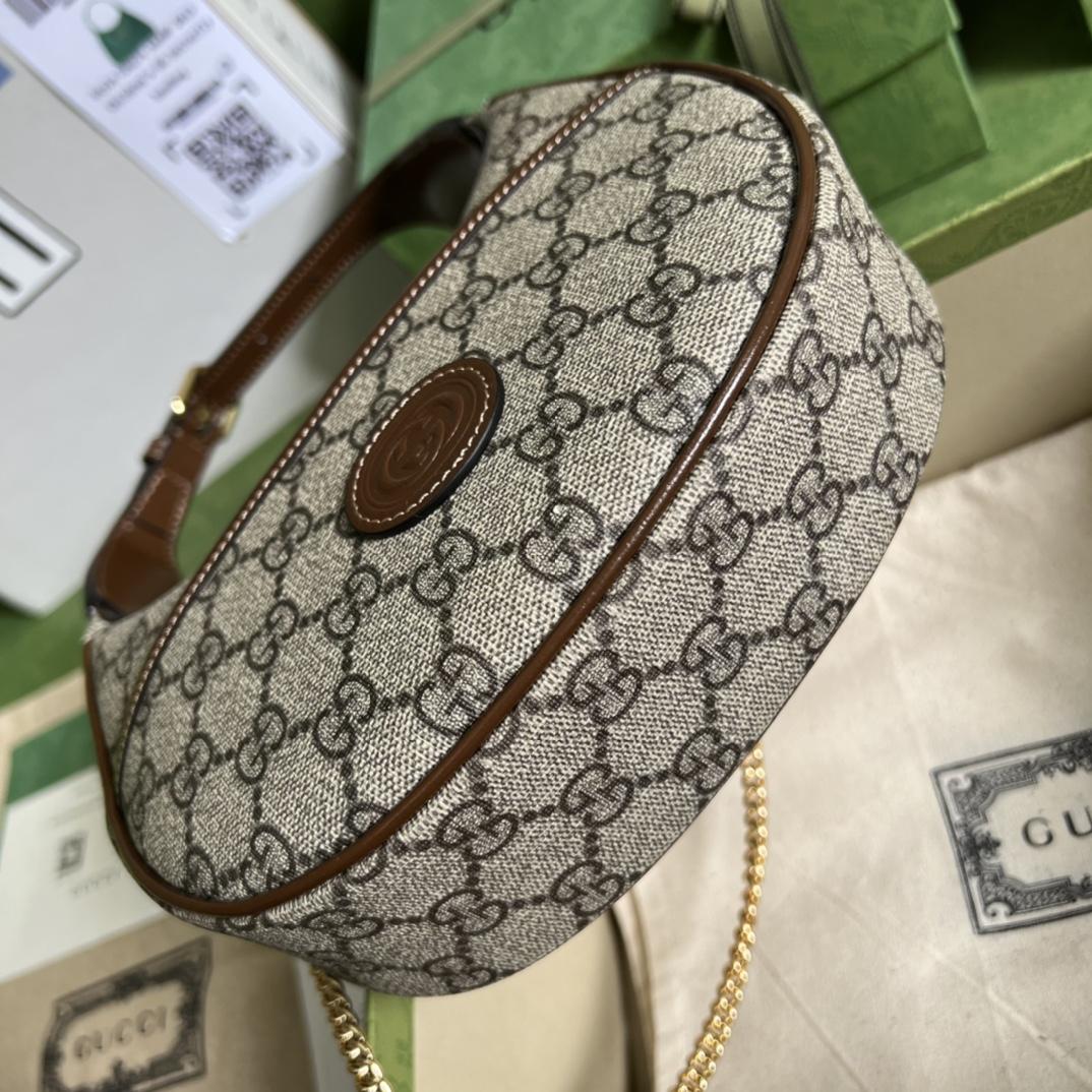 Gucci Half-Moon-Shaped Mini Bag With Interlocking G(22-12.5-5cm)   - DopestKickz