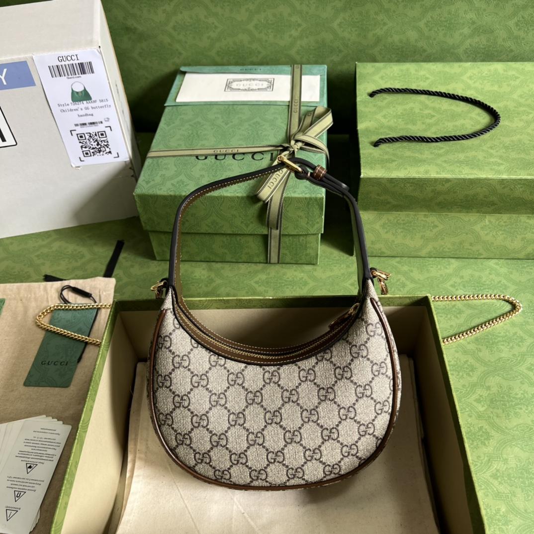 Gucci Half-Moon-Shaped Mini Bag With Interlocking G(22-12.5-5cm)   - DopestKickz