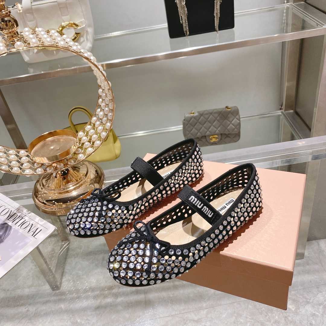 Miu Miu Satin Ballerinas - DopestKickz
