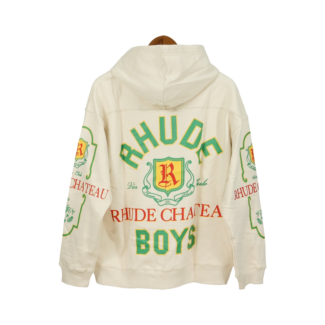 Rhude Wine Club Logo-Print Cotton-Jersey Hoodie - DopestKickz