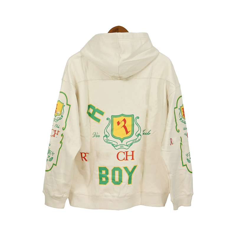 Rhude Wine Club Logo-Print Cotton-Jersey Hoodie - DopestKickz