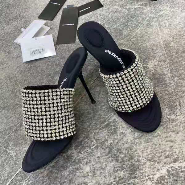 Alexander Wang Sienna Crystal Slide Sandals - DopestKickz