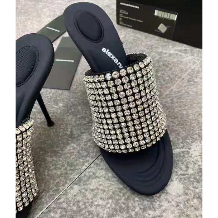 Alexander Wang Sienna Crystal Slide Sandals - DopestKickz
