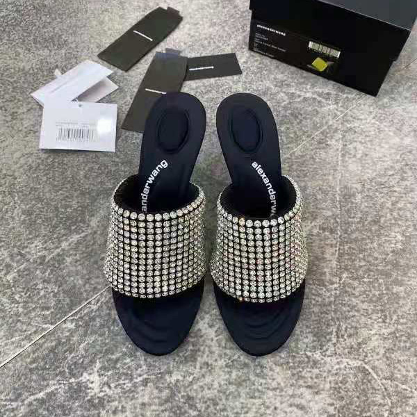 Alexander Wang Sienna Crystal Slide Sandals - DopestKickz