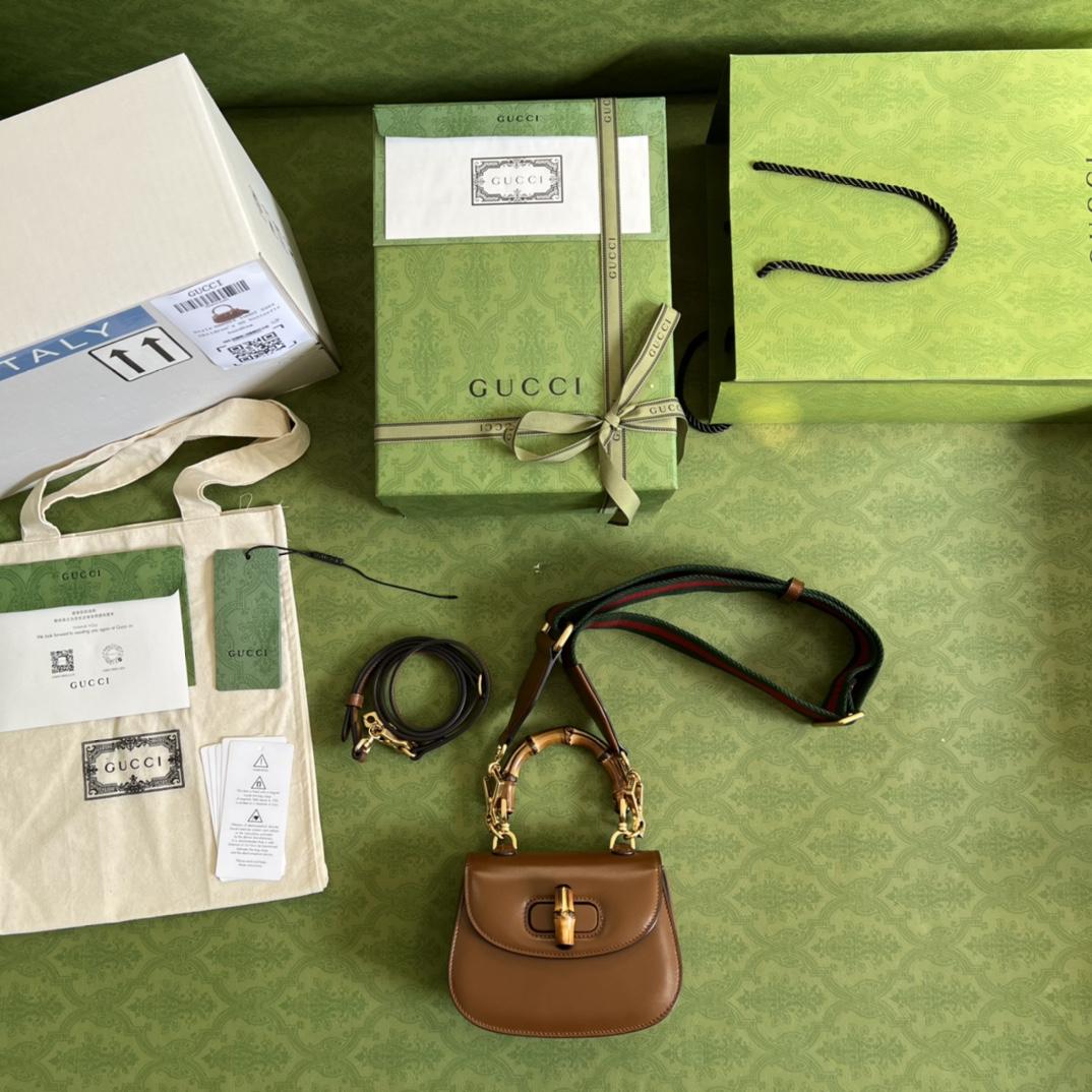 Gucci Bamboo 1947 Mini Top Handle Bag(17-12-7.5cm) - DopestKickz