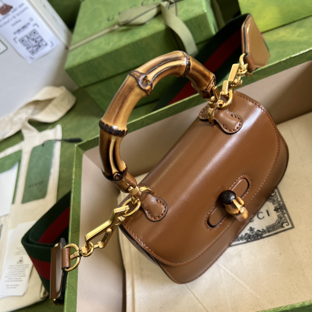 Gucci Bamboo 1947 Mini Top Handle Bag(17-12-7.5cm) - DopestKickz
