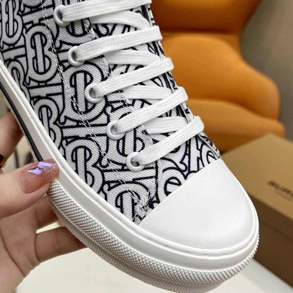 Burberry Vintage Monogram Print Cotton High-top Sneakers - DopestKickz