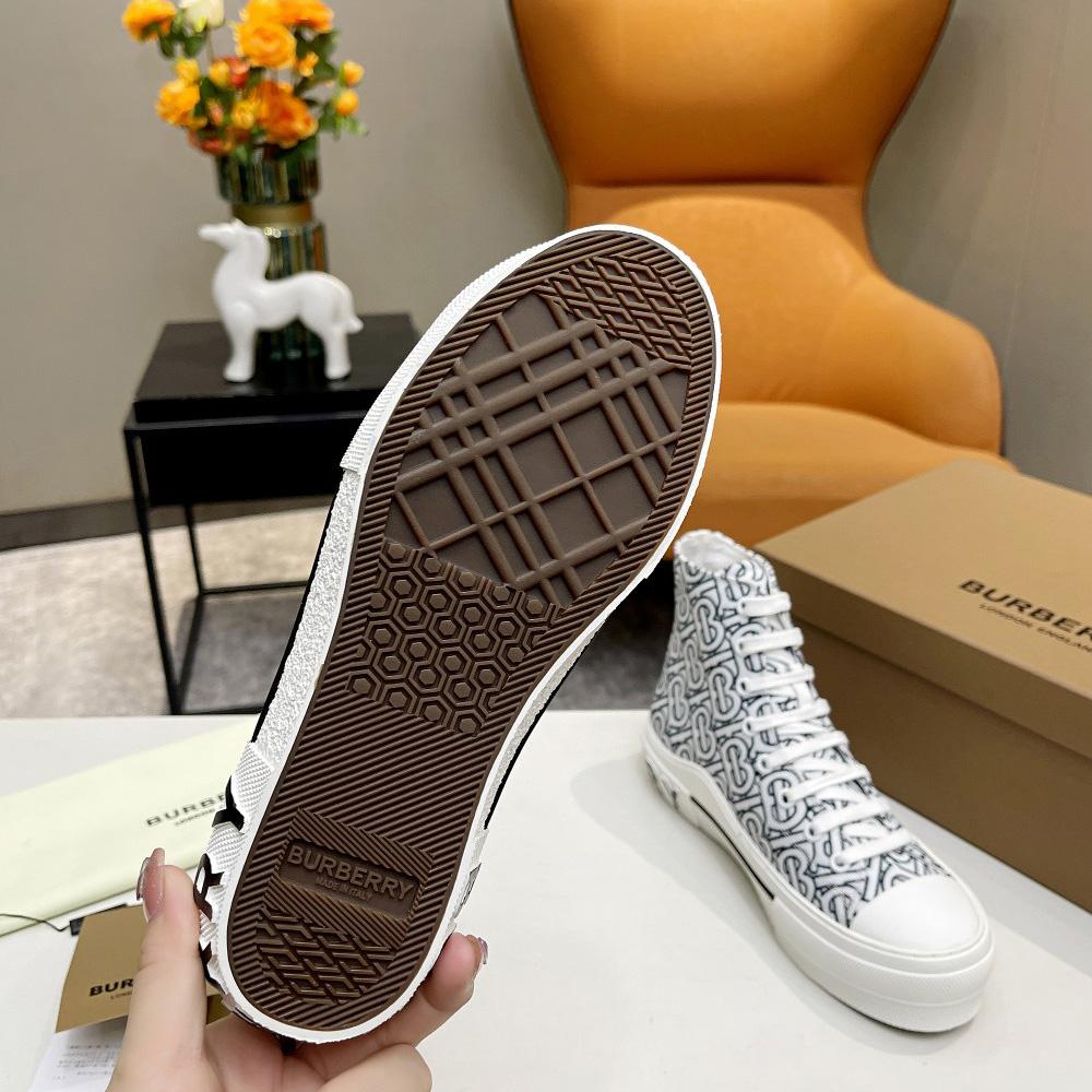 Burberry Vintage Monogram Print Cotton High-top Sneakers - DopestKickz
