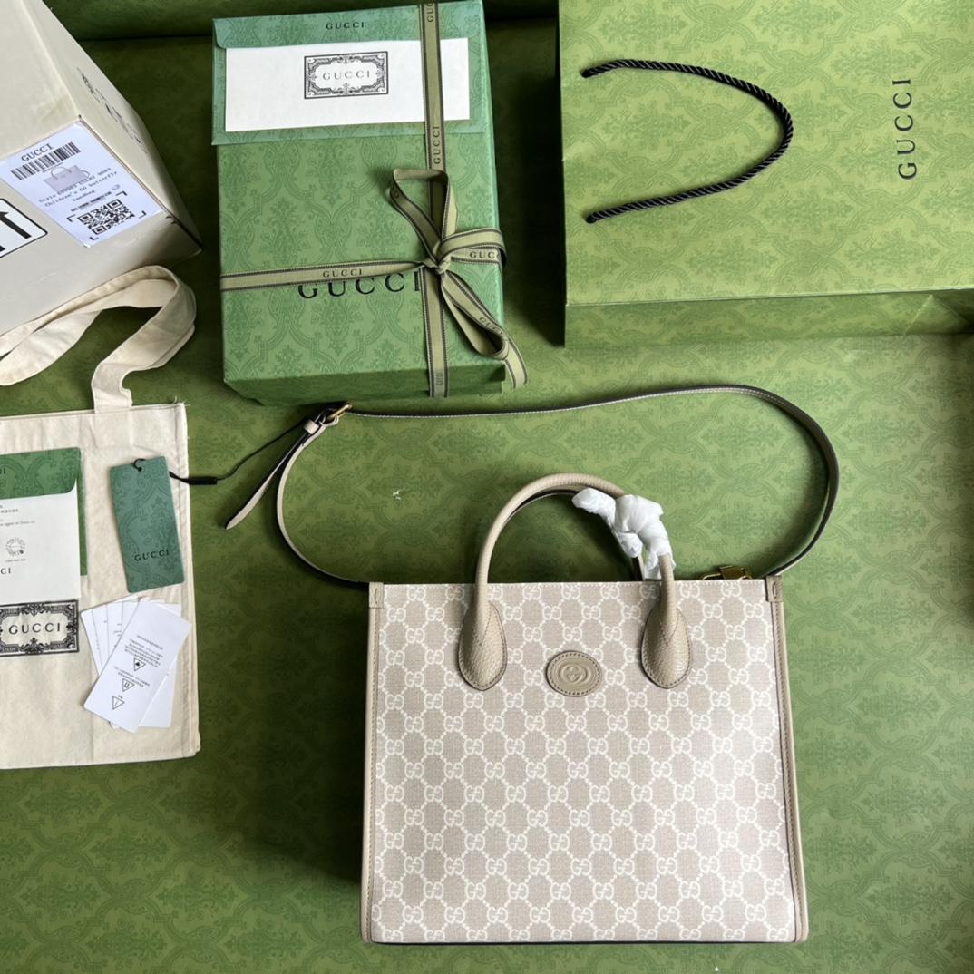 Gucci Small Tote Bag With Interlocking G(31-26.5-14cm) - DopestKickz