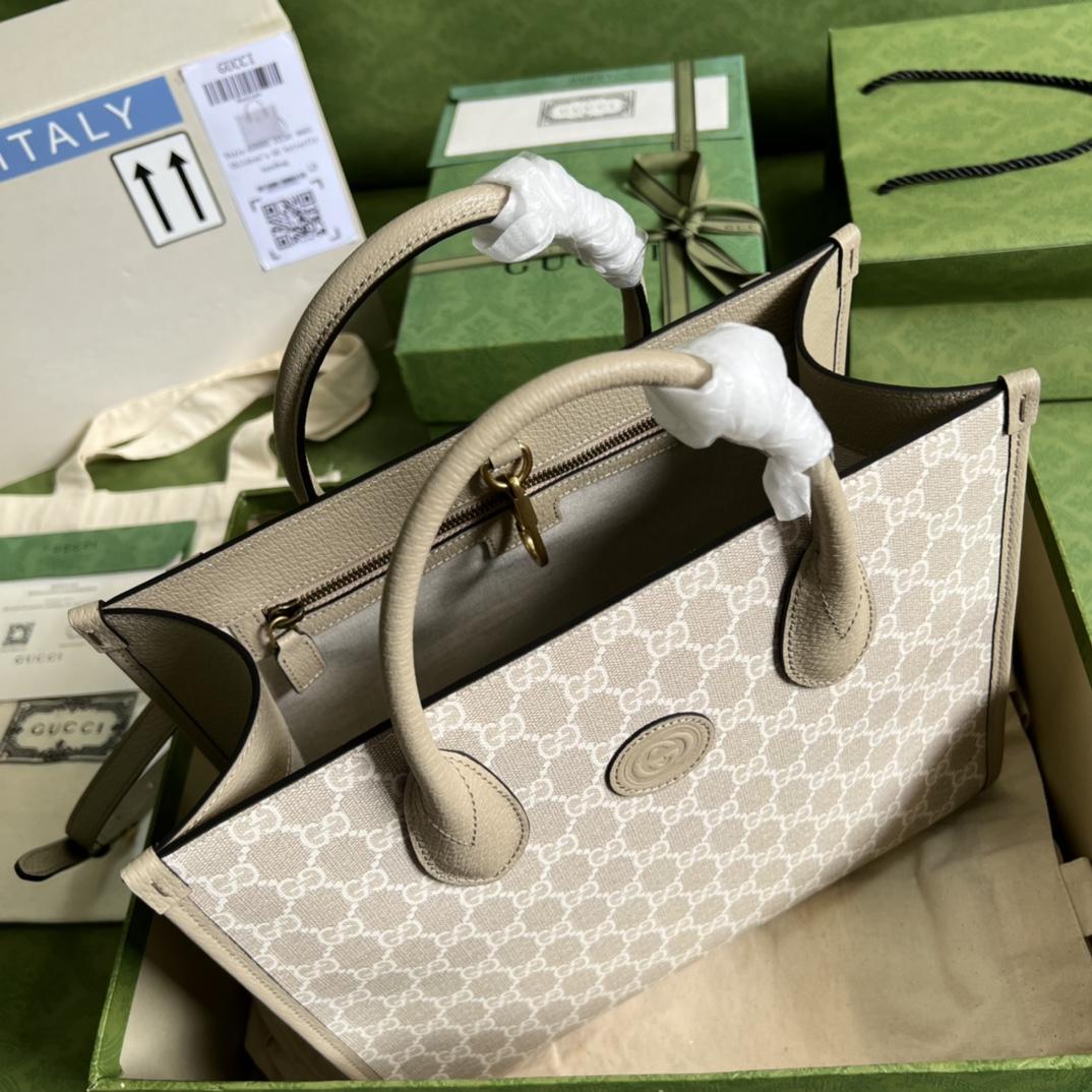 Gucci Small Tote Bag With Interlocking G(31-26.5-14cm) - DopestKickz