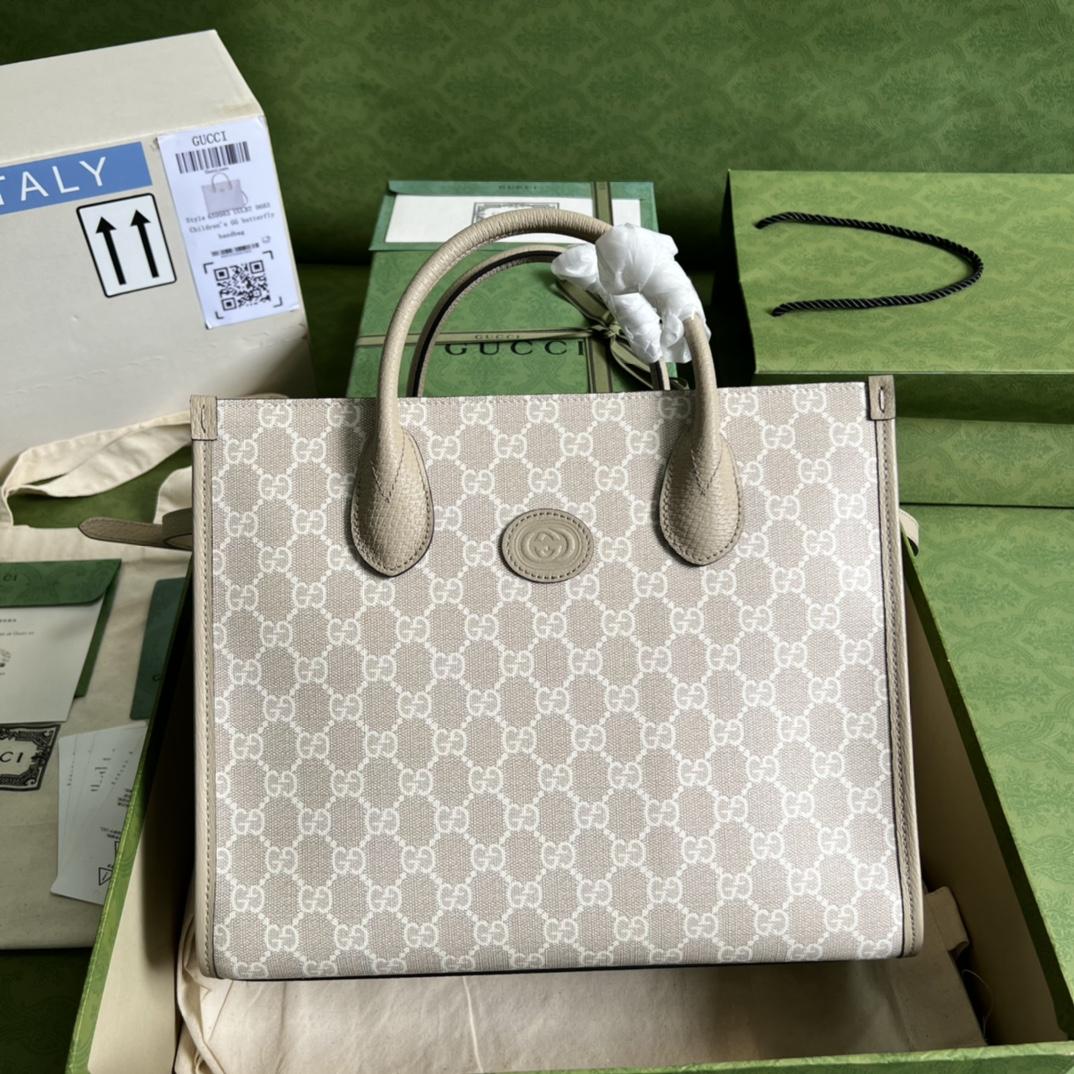 Gucci Small Tote Bag With Interlocking G(31-26.5-14cm) - DopestKickz