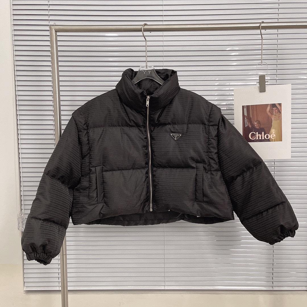 Prada Re-Nylon Cropped Hooded Down Jacket - DopestKickz