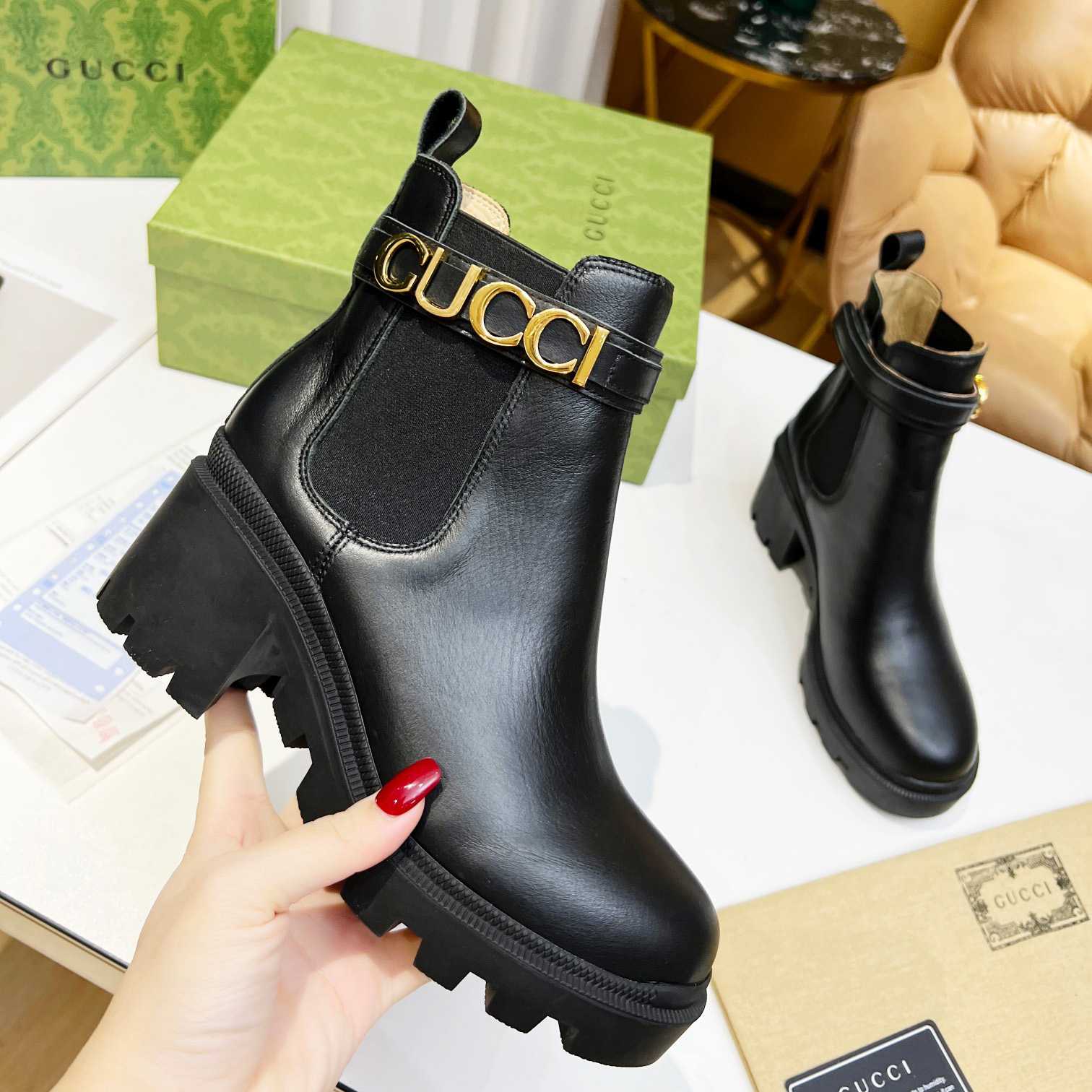 Gucci Women's Ankle Boot With Logo - DopestKickz