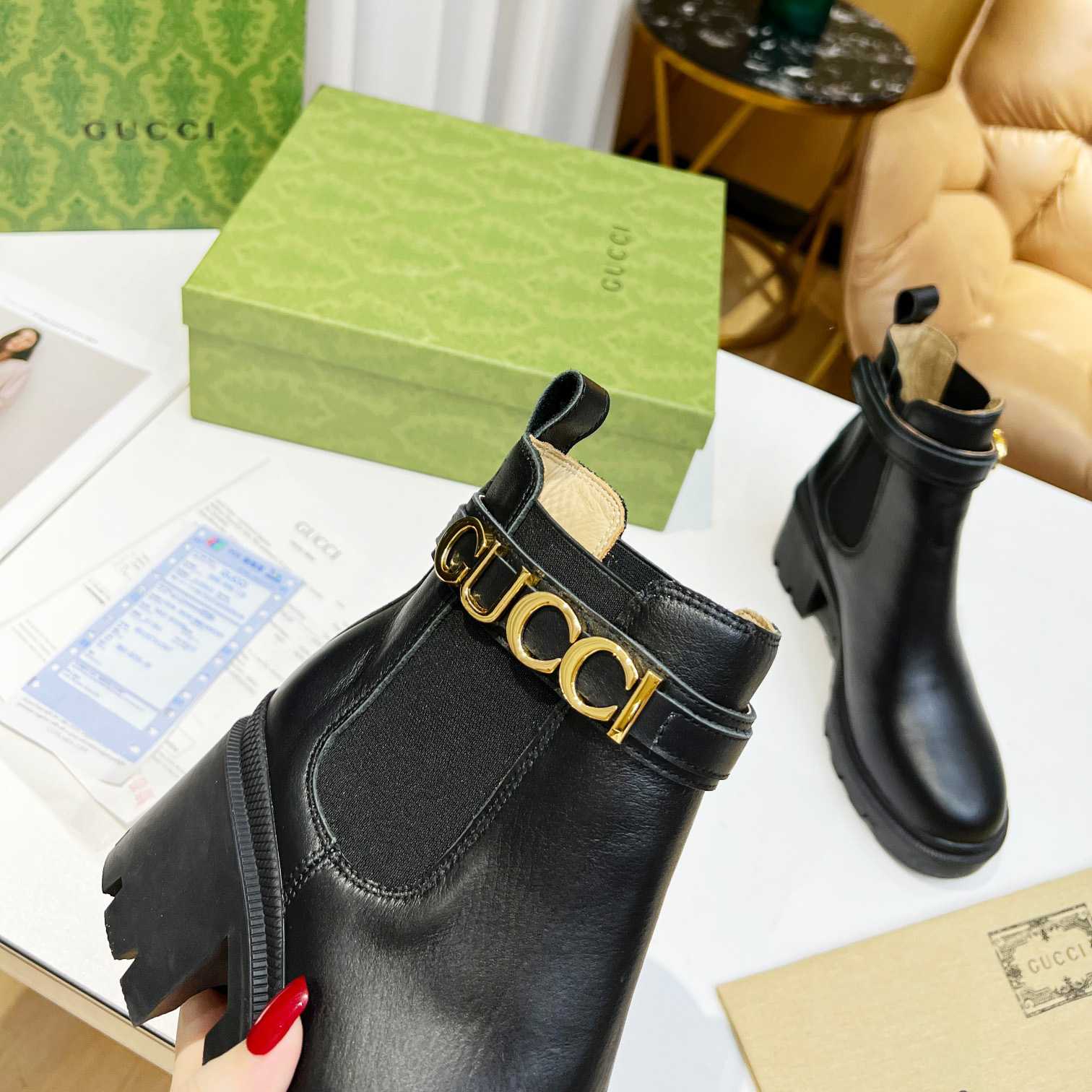 Gucci Women's Ankle Boot With Logo - DopestKickz