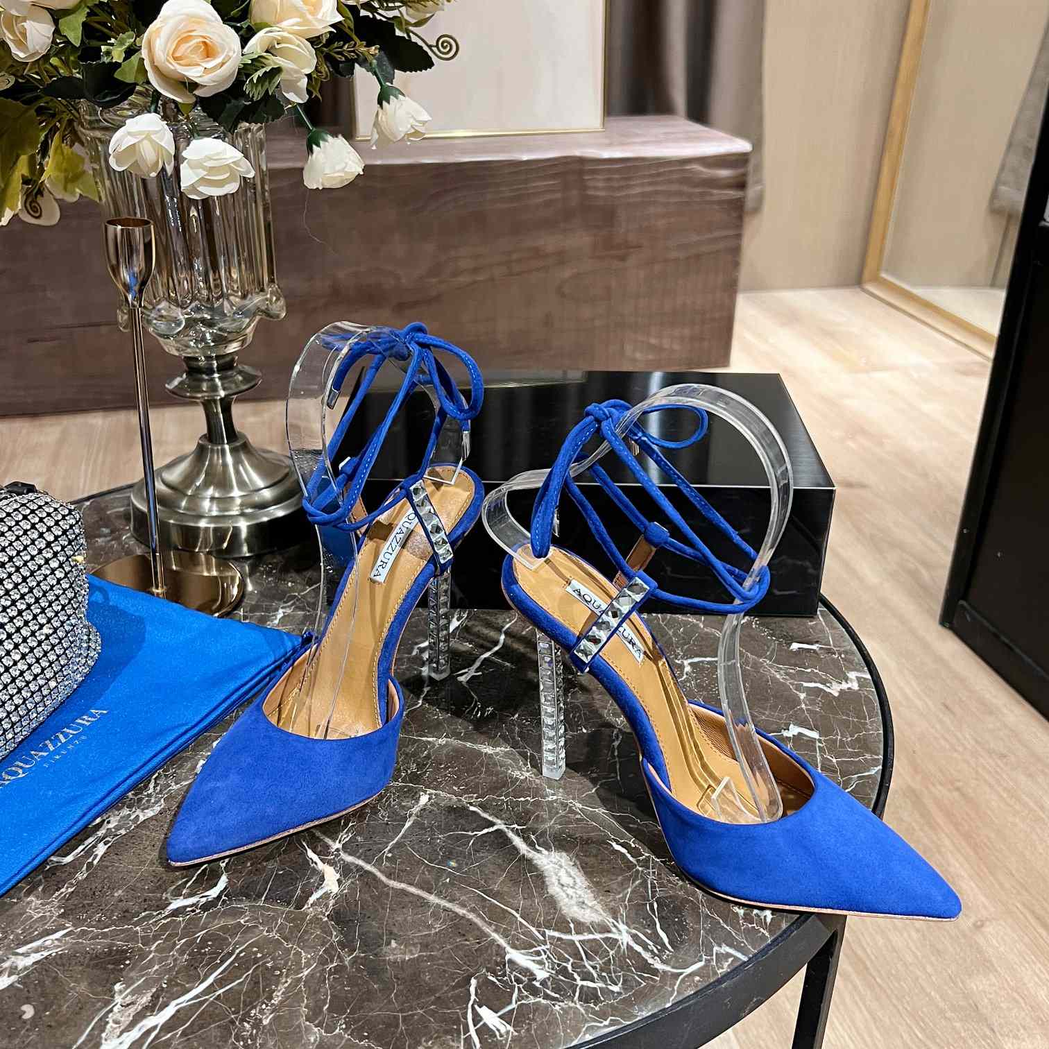 Aquazzura Rock Chic 105 Suede Pumps - DopestKickz