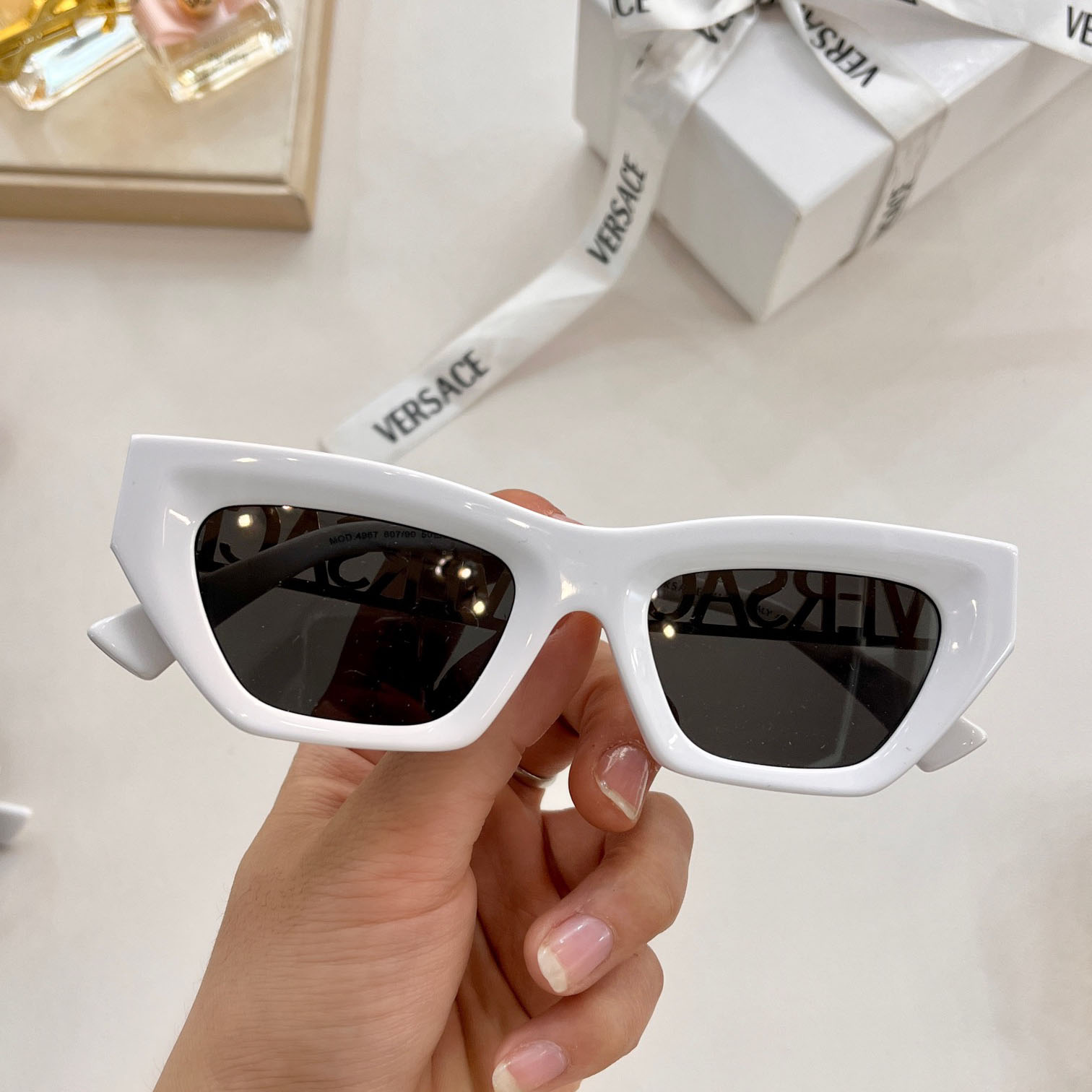 Versace 90s Vintage Logo Cat-Eye Sunglasses     VE4967  - DopestKickz