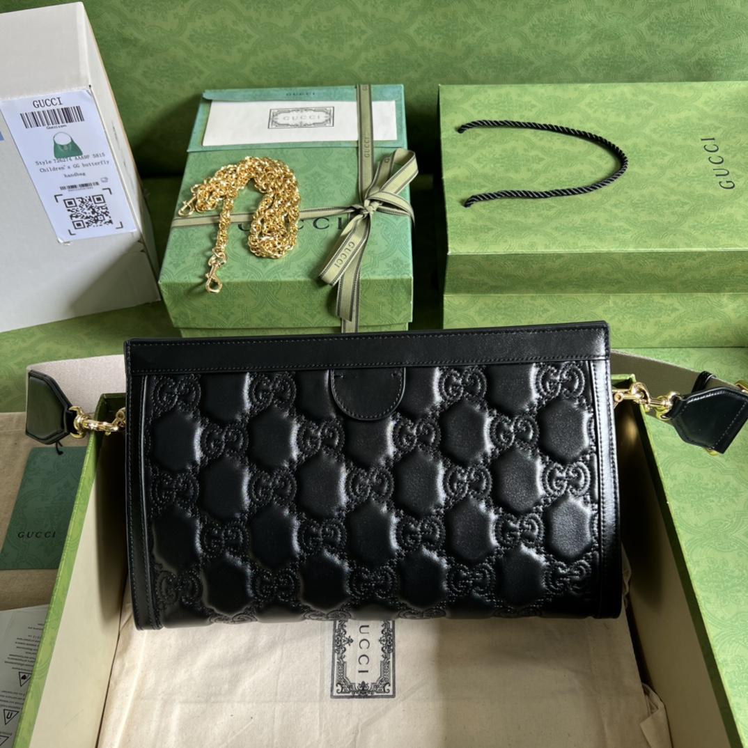 Gucci GG Matelassé Leather Medium Bag(32.5-20-10cm)   - DopestKickz